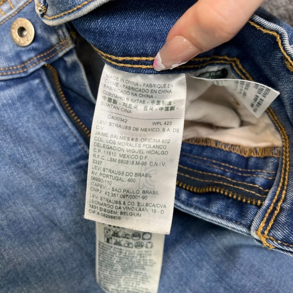 Levi's 512 Perfectly Slimming Straight Leg Jeans Mens Blue Denim Zip Fly - 30X27